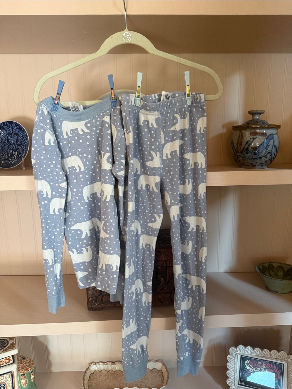 Hanna Andersson Light Blue & White Polar Bear Kids Pajama Set